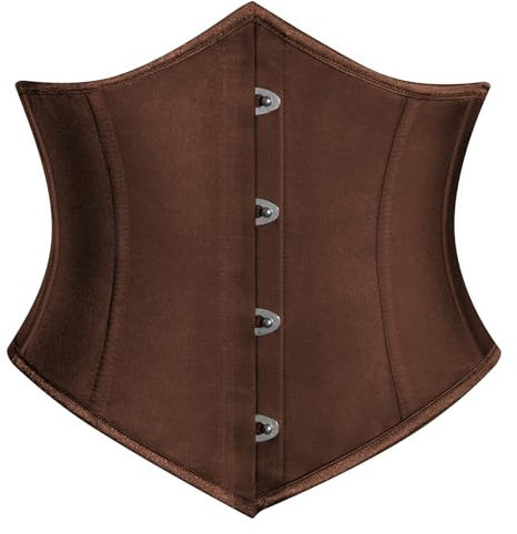 SCARLET DARKNESS Damen Unterbrust Korsett Taillenmieder Mittelalter Corsage | Spitzer Vorderrand | Hintere Schnürung | Knochen | Figurform | Gothic | Steampunk | Vintage | Halloween | Karneval | Cosplay