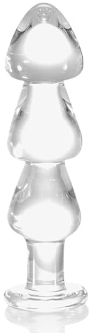 Glas Analplug, 20,5CM Crystal Butt Plug mit 3 Kugeln Glasdildo Plug Anal Trainer Analkugeln Sexspielzeug für Männer Frauen Masturbation