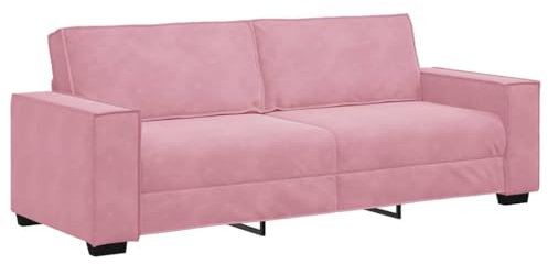 vidaXL Canapé à 3 Places Rose 180 cm Velours, canapé, canapé Trois Places, canapé 3 Places en Velours, Divan, canapé en Velours