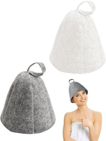 TPZORJX 2 Pezzi Cappello Sauna, Cappello In Feltro Per Sauna, Berretti Da Sauna Per Uomo E Donna, Accessori Ideali Per Sauna, Protezione Per La Testa Traspirante, Adatto Per Saune, Spa, Bagni