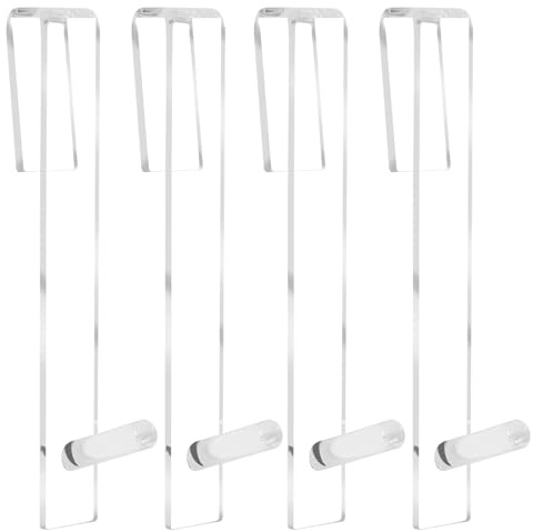 NIHUIFDPY 4Pcs Shower Glass Door Hooks, No-Drilling Extended Towel Hanging Hooks, Acrylic Over Shower Door Hook for Doors Frames with a Thickness of Less Than 12mm(Transparent)