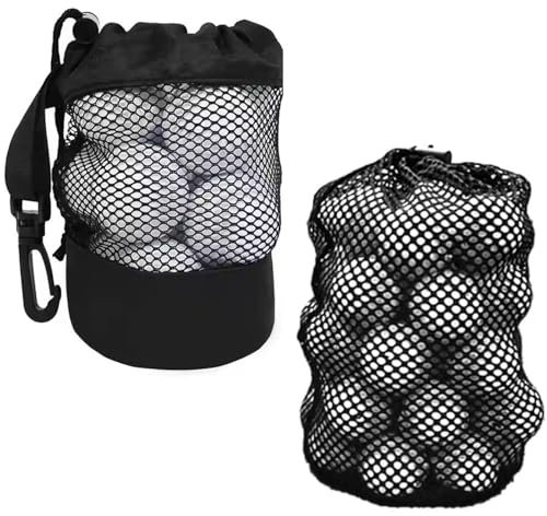 FDRJKN 2-Pack Golf Ball Bag, Golf Ball Storage with Durable Mesh Design, Portable Golfs Balls Collector for Practice, Training, and Outdoor Use, Accessories Bag for Easy Carry