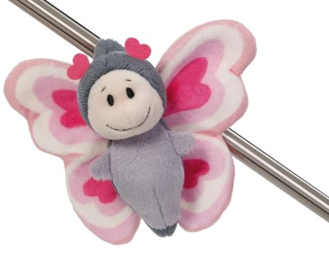 NICI MagNICI Love Schmetterling 10cm - pink - Kuscheltier mit Magnet – Plüschtier haftet auf Metalloberflächen, Magnettafeln und Taschenhänkel als Reisebegleiter – tolle Geschenkidee | 62608