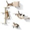 Eukue Kletterwand Katzen, Kletterwand Set 10 -teiliges für Katzen, Groß Katzen Wandelemente mit Kratzbaum, Katzenhaus, Katzenbrücke, Sisal Kratzsäulen für den Innenbereich bis 10 kg