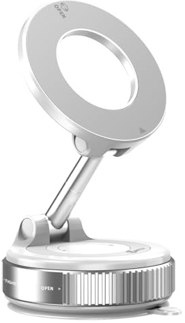 JINGDA Porta Telefono Auto Magnetico con Ventosa a Vuoto per Audi Q8 e-Tron Sportback 2024-2025, Porta Cellulare Magnetico Pieghevole per Parabrezza Cruscotto,White