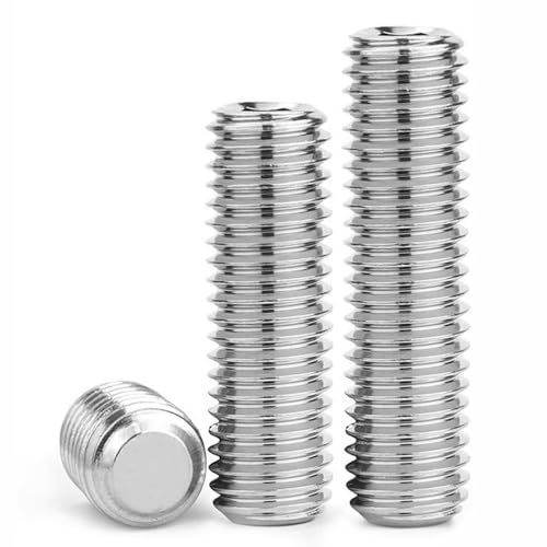 AIVEKE M5 x 10mm (20 Piezas) Tornillos Allen Sin Cabeza - Tornillos para Metales con Cabeza Hexagonal Interna Tornillo de Mecánico de Rosca Completa Acero Inoxidable 201 DIN 913