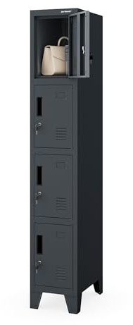 Jan Nowak Schließfachschrank 4 Fächer Metall Umkleideschrank 172x30x45 cm