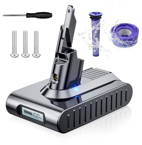 Hamvolty V7 - Batteria di ricambio per Dyson SV11, compatibile con aspirapolvere V7 Animal Motorhead Trigger Fluffy con display a LED