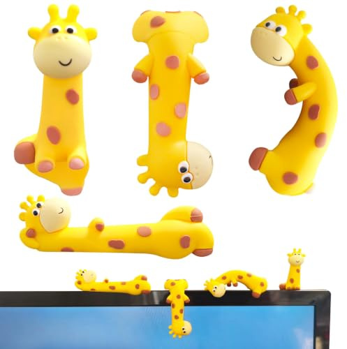 Bukecagif 4 Stück Giraffe Büro Gadgets, Büro Deko, Mini Figuren | 4er Giraffen Büro Gadgets, Deko Für Monitorrand, Schreibtisch Und Regal, Niedliche Mini Figuren