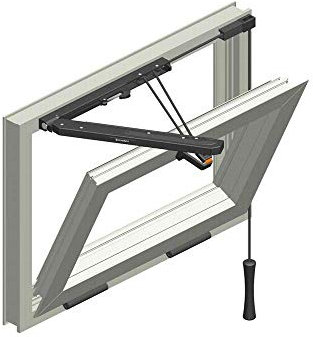 Comando CHIUSURA a distanza Newton Savio ART. F7 PER APERTURA FINESTRE A VASISTAS COMPLETO FI PROFILO COPRICAVO IN ALLUMINIO F6.R (9005 NERO)