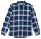 Amazon Essentials Herren Langarmhemd aus Flanell (in Übergröße erhältlich), Blau Weiß Großes Karo, XS