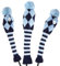 Set di 3 copritesta per mazze da golf a pon pon per driver e legni da golf, Blue