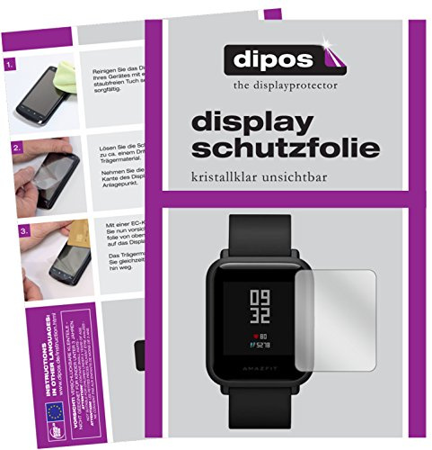 dipos FLEX 6x Clear Screen Protector for Huami Amazfit Bip | HD Clear, 100% Screen Coverage, Full Cover Film, Self-Healing, Bubble-Free, Fingerprint Compatible, Easy Installation