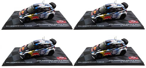 Eaglemoss 4 identische Miniaturautos: Polo R WRC Gewinner 2016 Monte Carlo Ogier 1/43 Ixo (4xBR1)