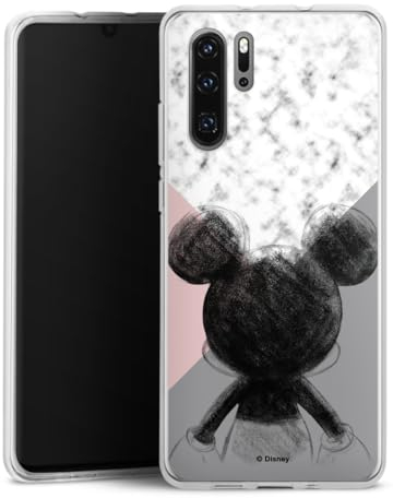 Silikon Hülle kompatibel mit Huawei P30 Pro Case transparent Handyhülle Disney Marmor Mickey Mouse