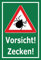 Melis-Folienwerkstatt Schild Vorsicht Zecken - 30x20cm - 3mm Aluverbund – 20 VAR S00359-137-E