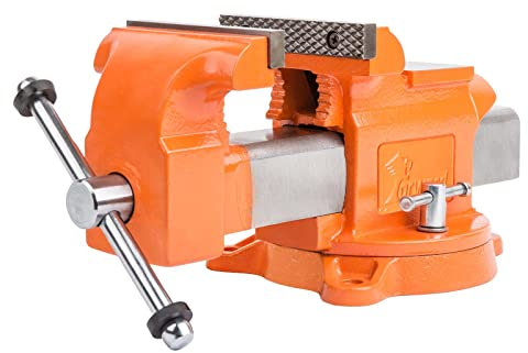Vorwärtsbank-Schraubstock aus Gusseisen mit Kanalstahl, 360-Grad-Drehfuß und Amboss, HY-30505-5In, 5 Inch