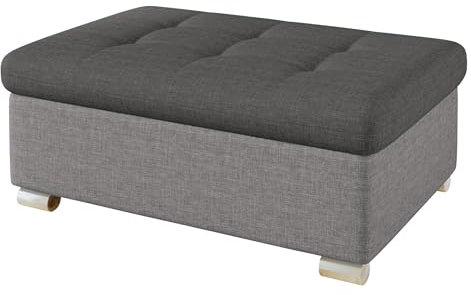 Mirjan24 Hocker Niko groß Sitzhocker Polsterhocker Sitzbank Fußbank Pouf Farbauswahl (Lux 05 + Lux 06)