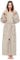 Arus Accappatoio da donna con cappuccio, lunghezza al polpaccio, 100% cotone spugna, Taglia donna: M, Taglia unisex: S-M, Latte