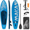 ECD Germany Aufblasbares Stand Up Paddle Board Makani | 320 x 80 x 15 cm | Blau | PVC | bis 120 kg | Pumpe Tragetasche Zubehör | SUP Board Paddling Board Paddelboard Surfboard | Verschiedene Modelle