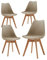 BenyLed Set di 4 Sedie da Pranzo Moderne, con Seduta Imbottita e Gambe in Legno di Faggio, Ideali per Sala da Pranzo, Cucina, Soggiorno, Camera da Letto, Marrone