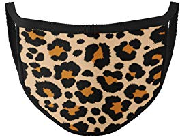 Dilara Stylische Maske aus Baumwolle Leopardenmuster - Masken Leoprint modisch für Damen und Erwachsene (Leopard Braun)