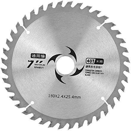 Hoja de sierra circular, 180 x 2,4 x 25,4 mm de carburo circular hoja de sierra disco de corte redondo para cortar herramientas de carpintería de madera (40T)