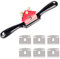 Spokeshave - Pialla manuale per legno da 22,9 cm, regolabile, con 6 lame di ricambio per legno