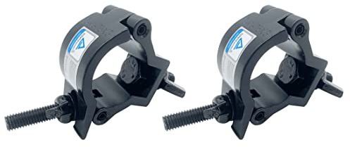 Quick O truss lighting clamp Fit 1.26-1.38 heavy duty aluminum alloy 165 LBs Hook Clamps for DJ lighting truss clamps (Black) (2PCS)