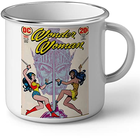 French Unicorn Mug Emaillé Metal Wonder Woman BD Vintage Comics Super Héros 70's