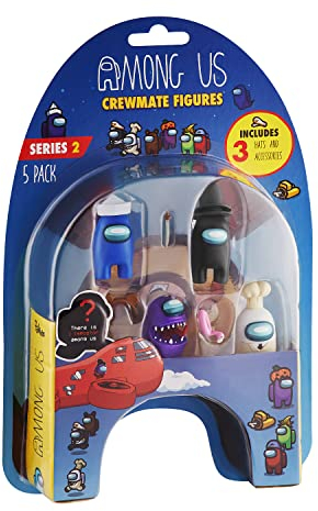 Among Us 5er-Pack Crewmate-Figuren mit Zubehör, Serie 2, Set 4