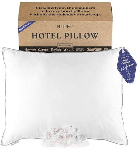 FluffCo Zen Fluff® Daunenbettkissen, fest, Standard/Queen-Size-Größe, 1 Stück