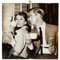 KUSTOM ART Bild im Vintage-Stil, Serie Celebri und Kaffee Audrey Hepburn in Film, Druck auf Holz, 23 x 23 cm.