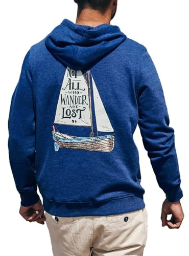 SALTROCK ® Lost Ships | Mens Pop Hoodie | Blue | Size: XL