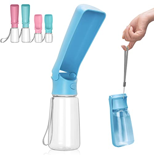Botellas de Agua para Perros Plegable - 550ml Botella de Agua portátil de Viaje para Perros de | Botella de Agua para Mascotas para Perros y Gatos Caminar al Aire Libre Senderismo Viajes(Azul Cielo)