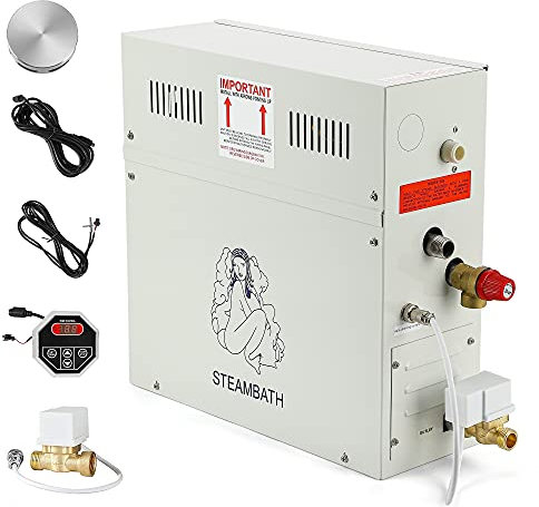 WXHN Generador de Vapor de 9kw 220v, Ideal para Sauna/baño Turco/Ducha/SPA, Dentro de 8,5 M³ - Almacenamiento automático de Calor 35-55 ℃, Temporizador 1-12h, fácil de Instalar, Certificado CE