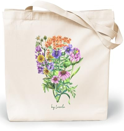 Loxato Tote Bag Femme Toile - Sac Cabas Coton Art - Fourre-Tout Original | Coton 100%, Grand 35 x 42 x 8 cm, Réutilisable, Tote Bag Artistique en Toile