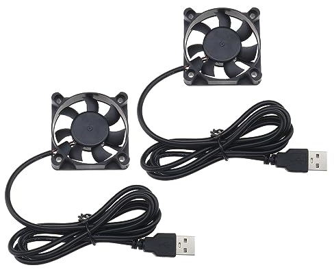 EMSea 2 Uds USB Ventilador de Refrigeración Sin Escobillas DC 5V 0.13A 50mm X 50mm 5200RPM para Consola de Juegos de Ordenador Enrutador DVR 1,2 Metros de Longitud del Cable