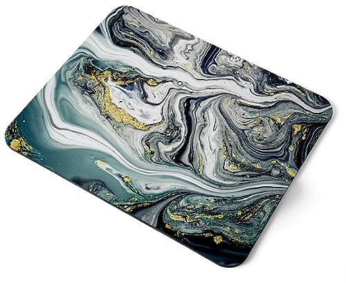 Destination Vinyl ltd Dark Ocean Ink Effect Marble Effect Flexible Rectangle 5mm Rubber Mouse Mat Pad Office Home Novelty Printed Desk Accessory #52802