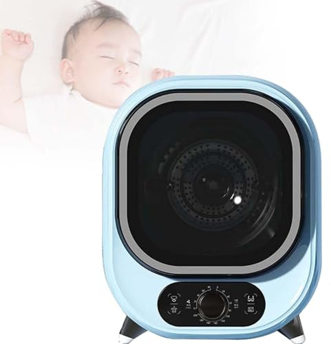 SKIHOT Tragbarer Mini-Wäschetrockner,Kompakter 450-W-Wäschetrockner,Doppelter Temperaturgesteuerter Sonde,Innenvolumen des Fasses 0,8 Kg,Für Wohnung, Zuhause,Wohnheim,Blue