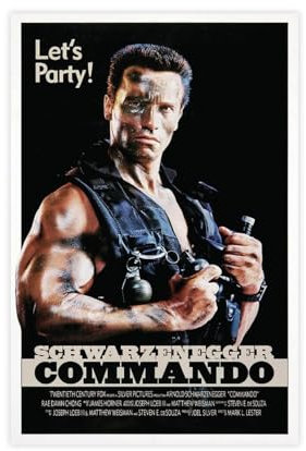 OWNPET Arnold Schwarzenegger Commando Classic Movies Leinwand Poster Wandkunst Dekor Druck Bild Gemälde für Wohnzimmer Schlafzimmer Dekoration ungerahmt 30 x 45 cm