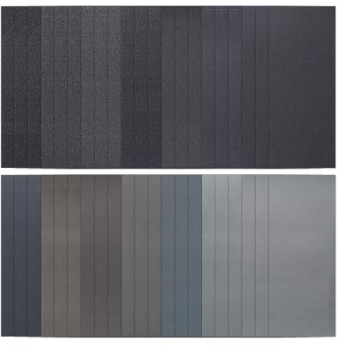 Schleifpapier Set, 42 Stück Fein 120-3000 Sandpaper Profi Schmirgelpapier für Metall, Holz, Glas, Stein, Lack