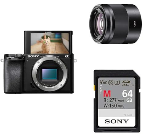 Sony Alpha 6100 | APS-C Mirrorless Camera + Portrait Creator kit including: E 50mm F1.8 OSS Lens, Memory Card and Flash