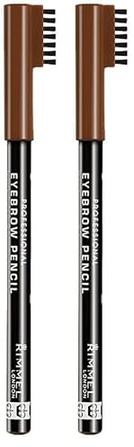 Rimmel Professional Eyebrow Pencil, Hazel, 1.4g (Pack of 2)