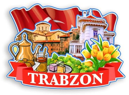 Quwsne Kühlschrankmagnet Trabzon Türkei Kühlschrankmagnet Stadt Reise Souvenirs Touristengeschenke 3D klassische Sehenswürdigkeiten handgefertigt Handwerk Heimdekoration -1652