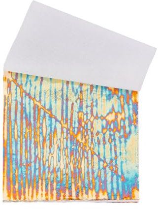 SUPERFINDINGS 50 Blatt Metallblattpapier Mit Mustern Bunte Blattfolie Blaue Imitationsfolie Blattgoldblätter Für DIY Nagelmalereien Handarbeiten Bilderrahmen Skulpturen