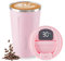 Stainless Steel Vacuum Insulated Travel Coffee Mug, Led Temperature Display Insulated Tumbler, Leak Proof with Lid Keeps Cold and Warm, Suitable for Coffee, Tea and Beer (Pink)