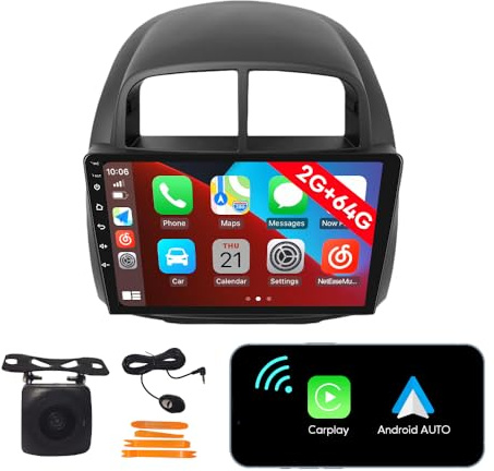 [2G 64G] Android Car Stereo FM Radio Carplay Android Auto 10 Touchscreen Headunit Media Player with Backup Kamera Für Perodua Myvi 2005 2006-2009 Daihatsu Sirion 2005-2009