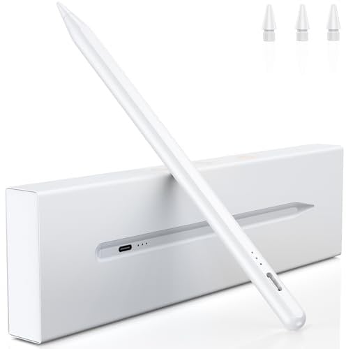 Stift für iPad, (2018-2025) Pencil 2nd Generation für Apple mit Schnellladeleistung Palm Rejection und Neigungssensitivität Stylus für i Pad 6-10, i Pad Pro 13''/12,9''/11'', Mini 6/5, Air 5/4/3