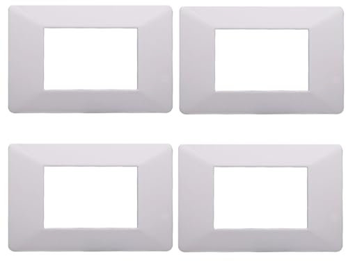 Placca compatibile ViMAR plana, Placche In Plastica set 4 pezzi 3 posti per sostituzione placche esistenti - si adattano perfettamente a supporto originale